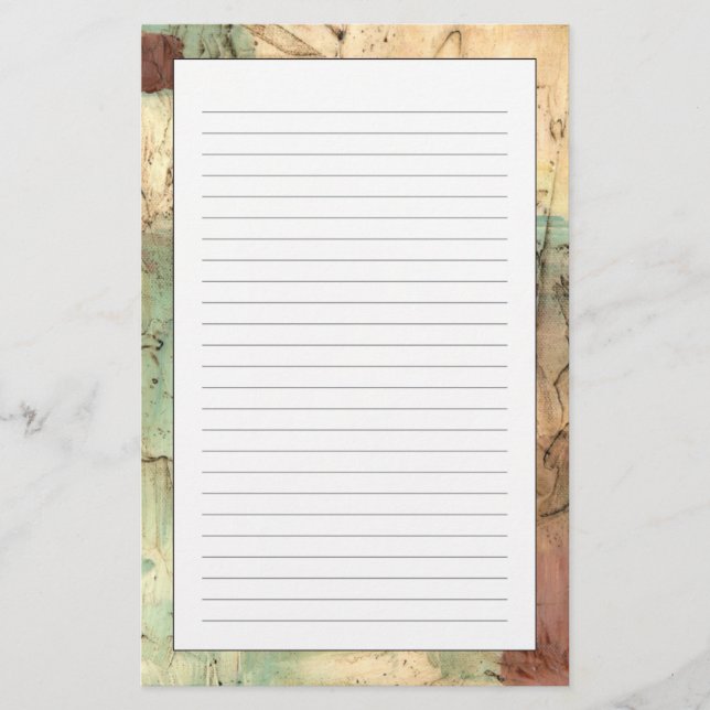 Earth Tone Painting with Cracked Surface Stationery (Front)