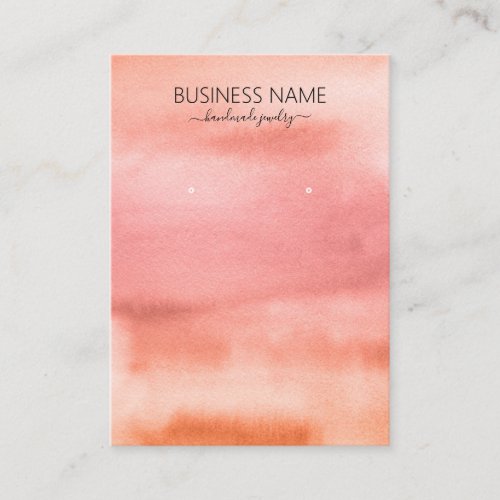 Earth Tone Pink Orange Watercolor Earring Display Business Card