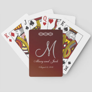 Earth Tone Red 3d Monogram Poker Cards