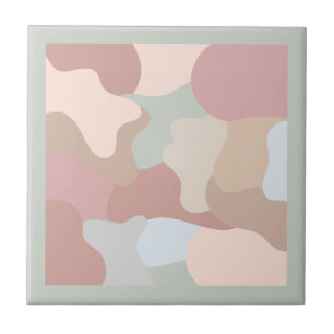 Earth Tone Shapes Ceramic Tile