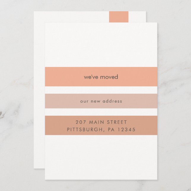 Earth Tone Stripes Change of Address Moving (Front/Back)