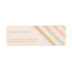 Earth Tone Stripes Minimal Boho Return Address Label