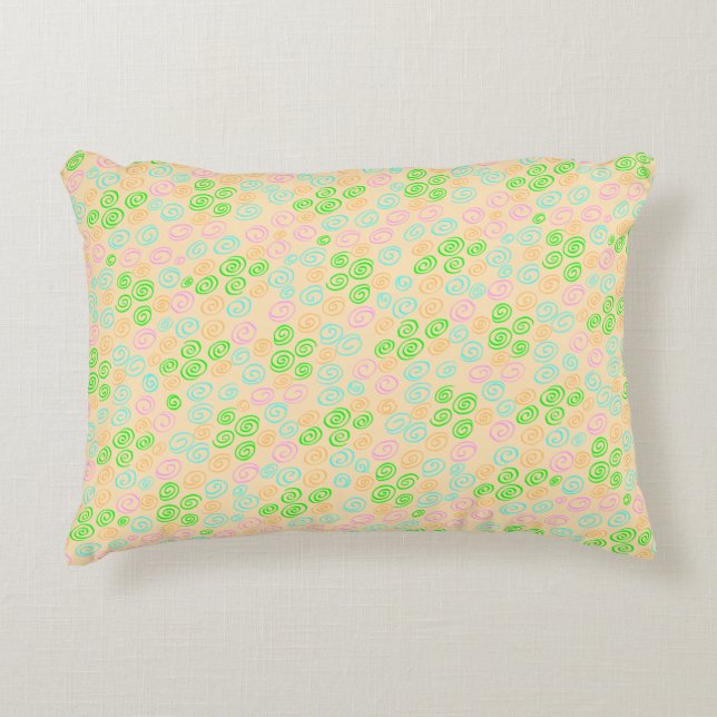 Earth Tone Swirl Pattern Accent Pillow (Front)