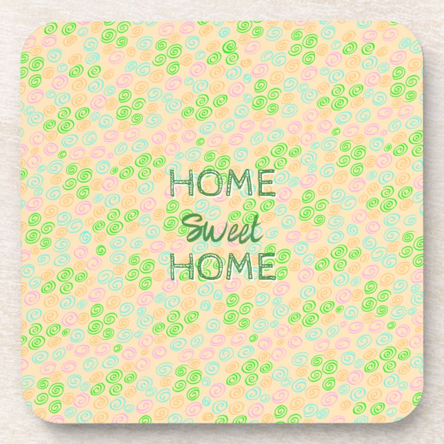 Earth Tone Swirl Pattern Beverage Coaster (Front)