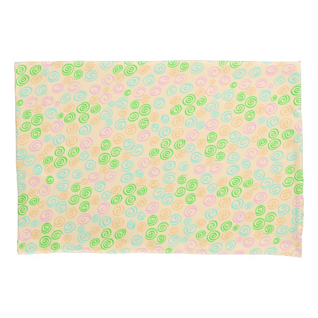 Earth Tone Swirl Pattern Pillow Case (Front)