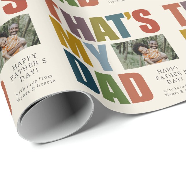 Earth Tone That's My Dad Father's Day Wrapping Paper (Roll Corner)