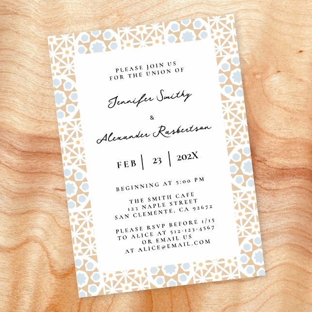 Earth-tone Tile Wedding Invitation (Creator Uploaded)