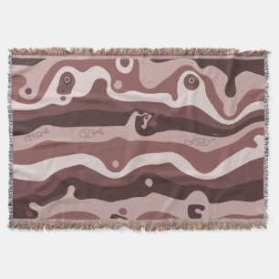 Earth-Tone Tribal Abstract Throw Blanket