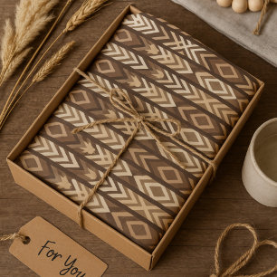 Earth Tone Tribal Geometric Tissue Paper