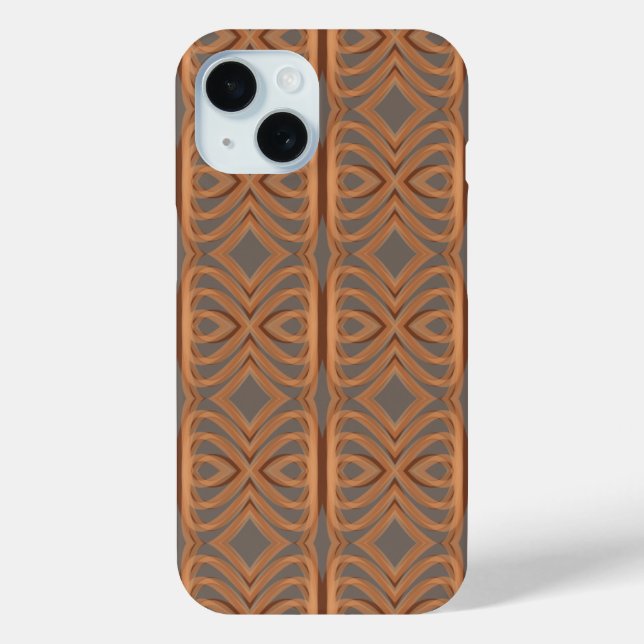 Earth Tone Tribal Ribbon Abstract Pattern Art  Case-Mate iPhone Case (Back)