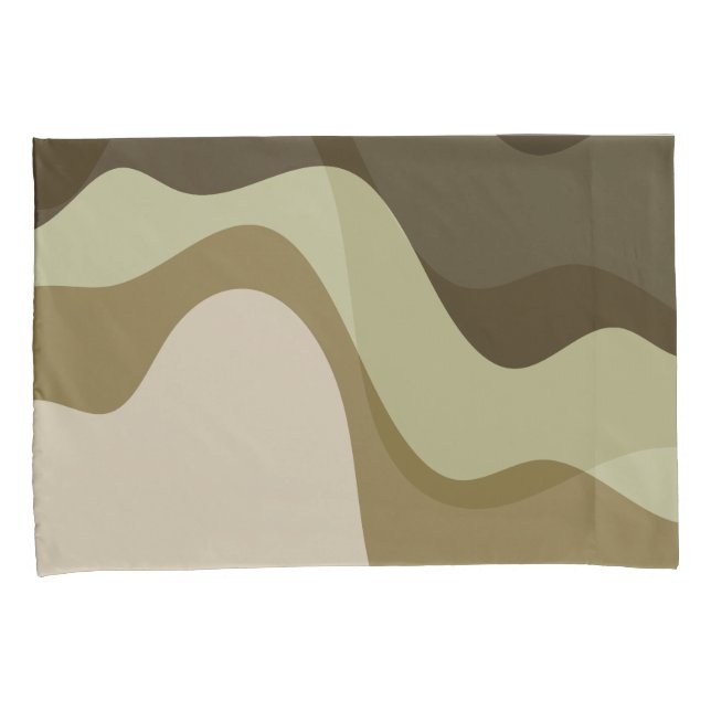 Earth Tone Waves Abstract Art Throw Pillow Case (Front-Right)