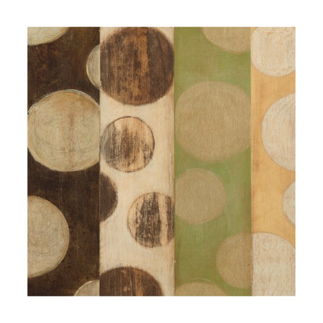 Earth Tone Wood Panel Painting with Circles (Front)
