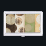 Earth Tone Wood Panel Painting with Circles Business Card Holder<br><div class="desc">Created by Norman Wyatt, Jr., this painting was made utilizing the French process known as Giclee to spray ink droplets onto a canvas. Get lost in the concentric circles, the melding of earth tone colors across the painting, or the wood panel look of the piece. A great purchase for anyone...</div>