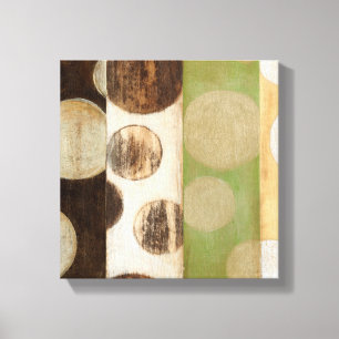 Earth Tone Wood Panel Painting with Circles Canvas Print