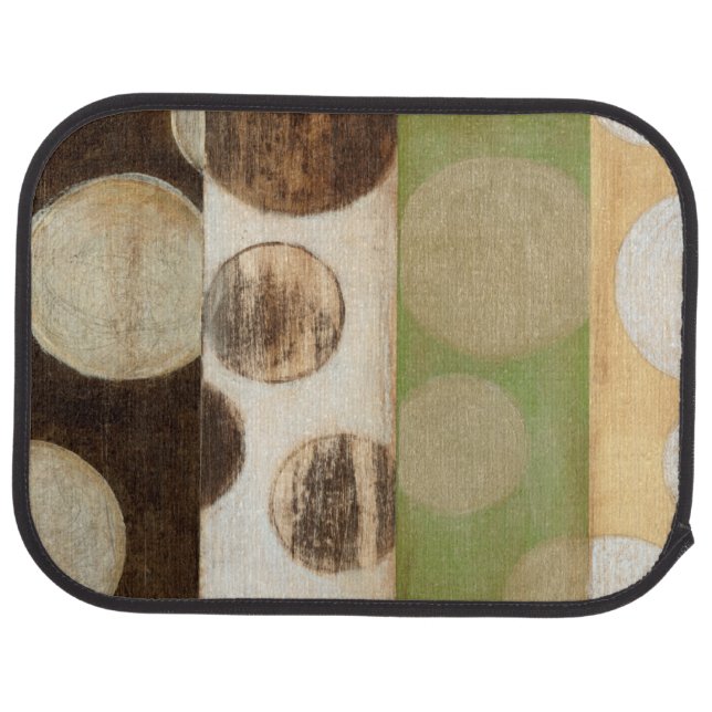 Earth Tone Wood Panel Painting with Circles Car Mat (Rear)