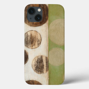 Earth Tone Wood Panel Painting with Circles iPhone 13 Case