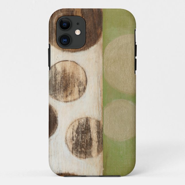 Earth Tone Wood Panel Painting with Circles Case-Mate iPhone Case (Back)