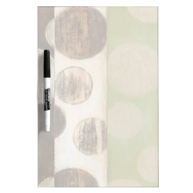 Earth Tone Wood Panel Painting with Circles Dry-Erase Board (Front)