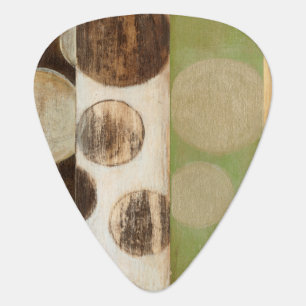 Earth Tone Wood Panel Painting with Circles Guitar Pick