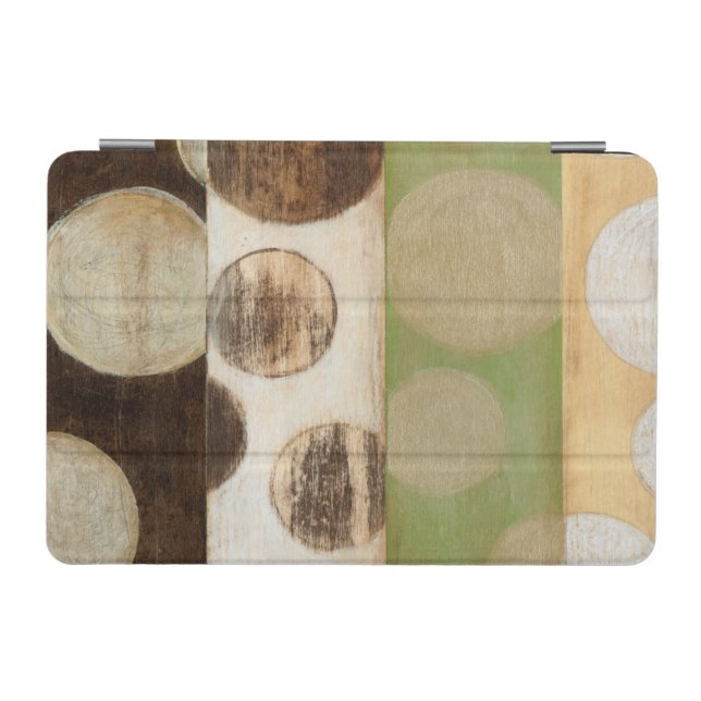 Earth Tone Wood Panel Painting with Circles iPad Mini Cover (Horizontal)