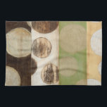 Earth Tone Wood Panel Painting with Circles Kitchen Towel<br><div class="desc">Created by Norman Wyatt, Jr., this painting was made utilizing the French process known as Giclee to spray ink droplets onto a canvas. Get lost in the concentric circles, the melding of earth tone colors across the painting, or the wood panel look of the piece. A great purchase for anyone...</div>