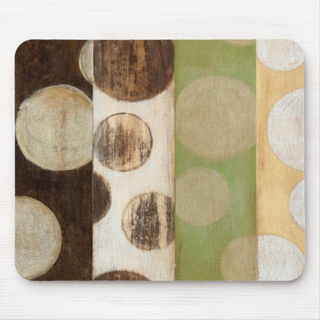 Earth Tone Wood Panel Painting with Circles Mouse Pad (Front)