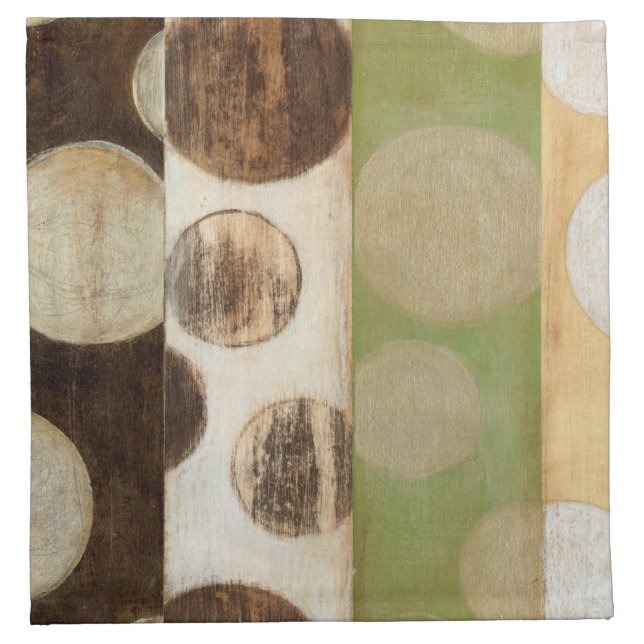 Earth Tone Wood Panel Painting with Circles Napkin (Front)