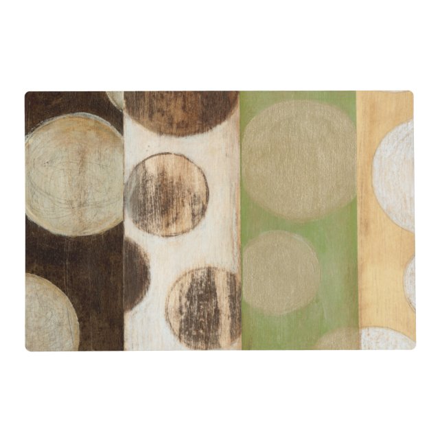 Earth Tone Wood Panel Painting with Circles Placemat (Front)
