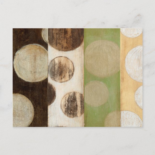 Earth Tone Wood Panel Painting with Circles Postcard (Front)