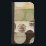 Earth Tone Wood Panel Painting with Circles Galaxy S4 Wallet Case<br><div class="desc">Created by Norman Wyatt, Jr., this painting was made utilizing the French process known as Giclee to spray ink droplets onto a canvas. Get lost in the concentric circles, the melding of earth tone colors across the painting, or the wood panel look of the piece. A great purchase for anyone...</div>