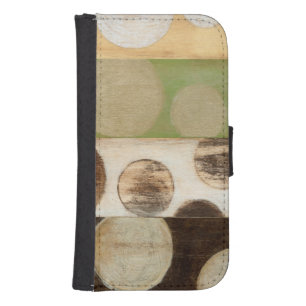 Earth Tone Wood Panel Painting with Circles Galaxy S4 Wallet Case