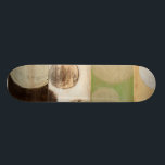 Earth Tone Wood Panel Painting with Circles Skateboard Deck<br><div class="desc">Created by Norman Wyatt, Jr., this painting was made utilizing the French process known as Giclee to spray ink droplets onto a canvas. Get lost in the concentric circles, the melding of earth tone colors across the painting, or the wood panel look of the piece. A great purchase for anyone...</div>