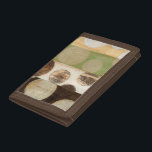 Earth Tone Wood Panel Painting with Circles Tri-fold Wallet<br><div class="desc">Created by Norman Wyatt, Jr., this painting was made utilizing the French process known as Giclee to spray ink droplets onto a canvas. Get lost in the concentric circles, the melding of earth tone colors across the painting, or the wood panel look of the piece. A great purchase for anyone...</div>