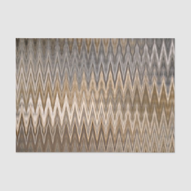 Earth Tone Zigzag Wavy Pattern  Tissue Paper (Front)