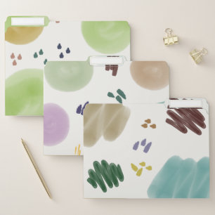 Earth-toned Abstract Brush stroke Pattern File Folder