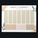 Earth-Toned Abstract & Green Leaves Weekly Planner Notepad<br><div class="desc">Write your weekly tasks and goals in this modern and chic earth-toned abstract notepad with green leaves design. Personalize it with your name.</div>