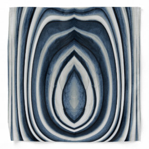 Earth Toned Blue Abstract Pattern Bandana
