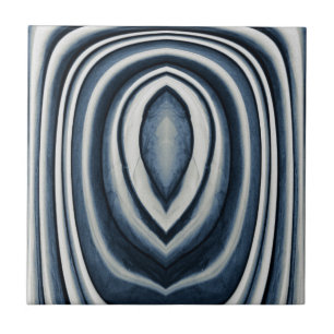 Earth Toned Blue Abstract Pattern Tile