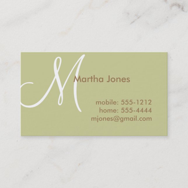 Earth Toned Business Card, Mommy Card (#BUS 006) (Front)