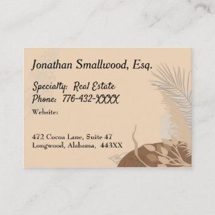 Earth Toned Design for Lawyer with Leaves & Plants Business Card