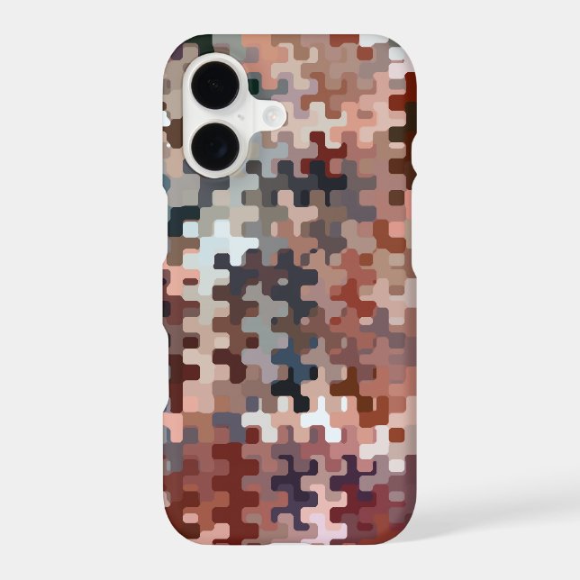 Earth Toned Multicolored Abstract Pattern Iphone Case (Back)