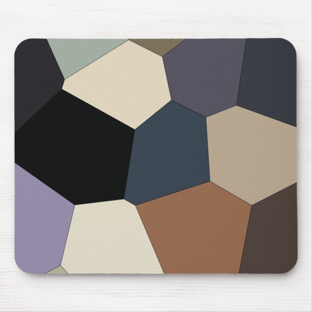 Earth Toned Multicolored Abstract Pattern Mouse Pad (Front)