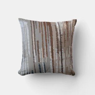 Earth Toned Multicolored Stripe Pattern Throw Pillow
