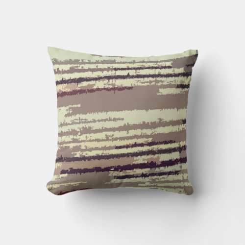 Earth Toned Multicolored Stripe Pattern Throw Pillow
