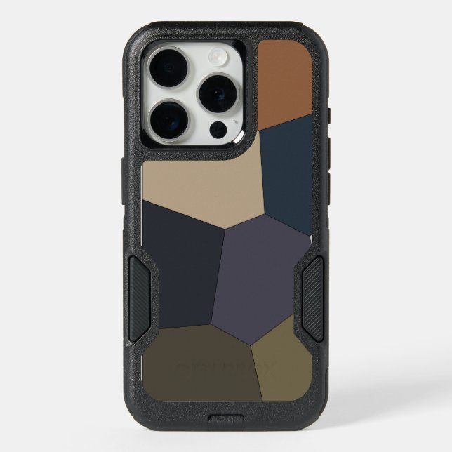 Earth Toned Pattern iPhone 15 Pro Case (Back)