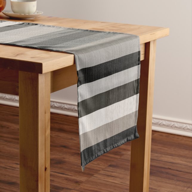 Earth Toned Stripes Short Table Runner (In Situ)