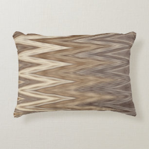 Earth Toned Wavy Pattern Accent Pillow