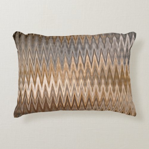 Earth Toned Wavy Pattern Accent Pillow