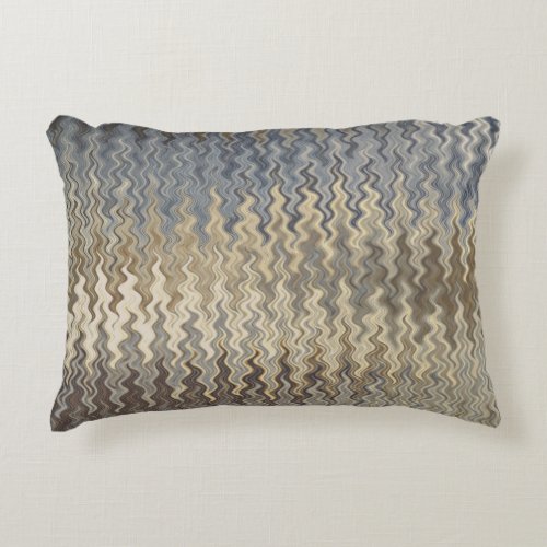 Earth Toned Wavy Pattern Accent Pillow