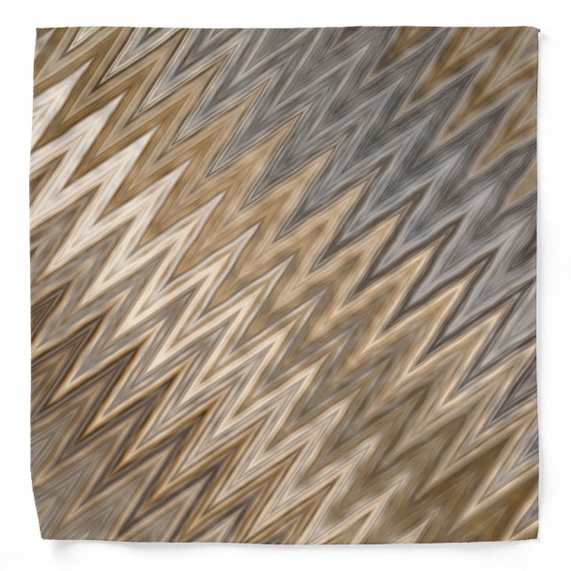 Earth Toned Wavy Pattern Bandana (Front)